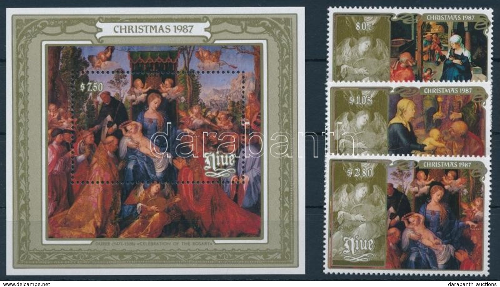** 1987 Karácsony, Dürer Sor + Blokk,
Christmas, Dürer Set + Block
Mi 719-721 + Mi 112 - Other & Unclassified