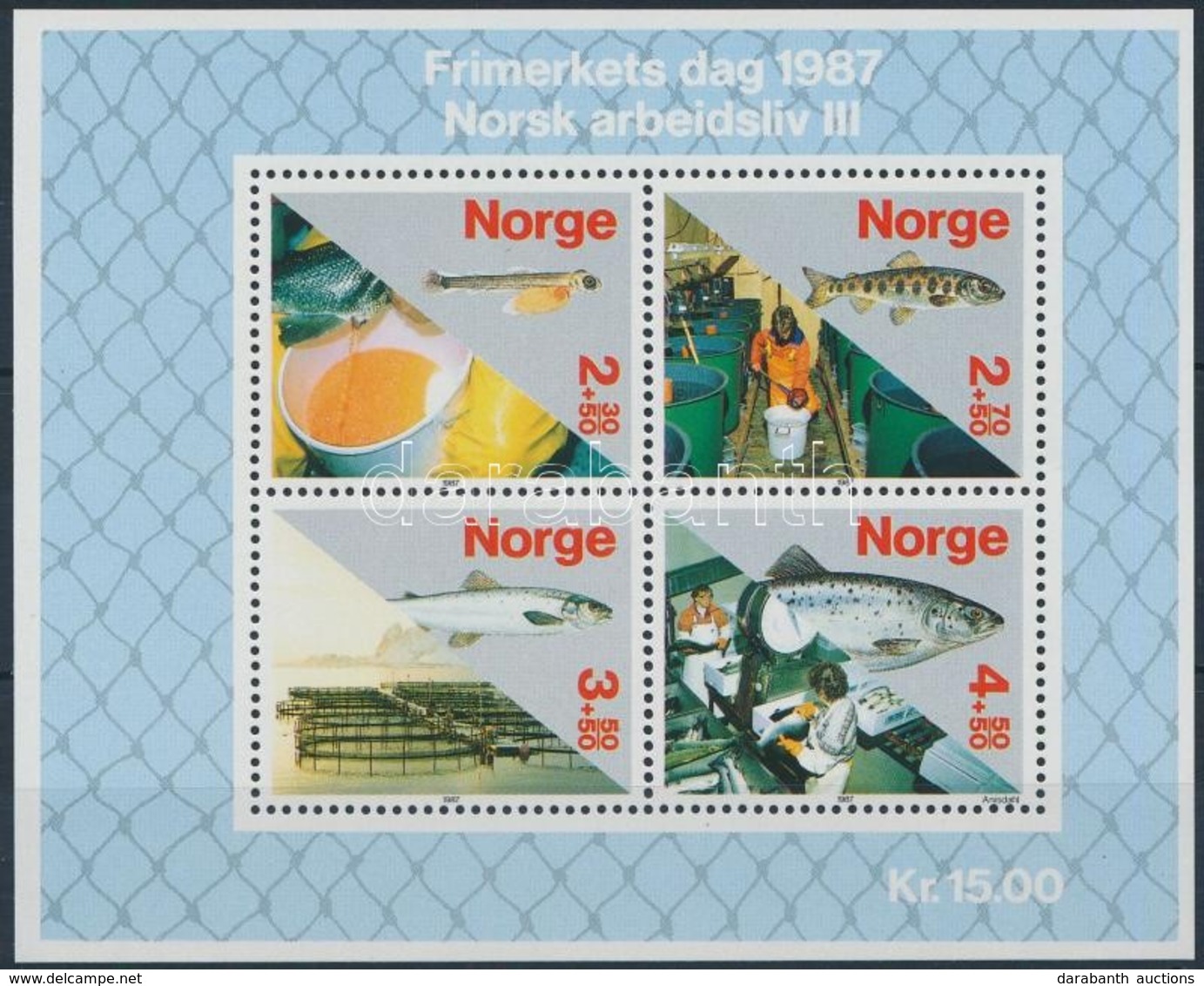 ** 1987 Bélyegnap: Haltenyésztés Blokk,
Stamp Day: Fish-breeding Block
Mi 8 - Other & Unclassified