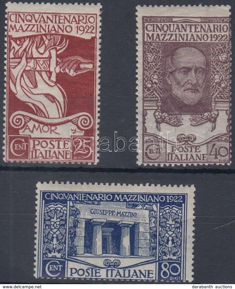 ** 1922 Giuseppe Mazzini Halálának 50. évfordulója Sor Mi 157-159 - Other & Unclassified