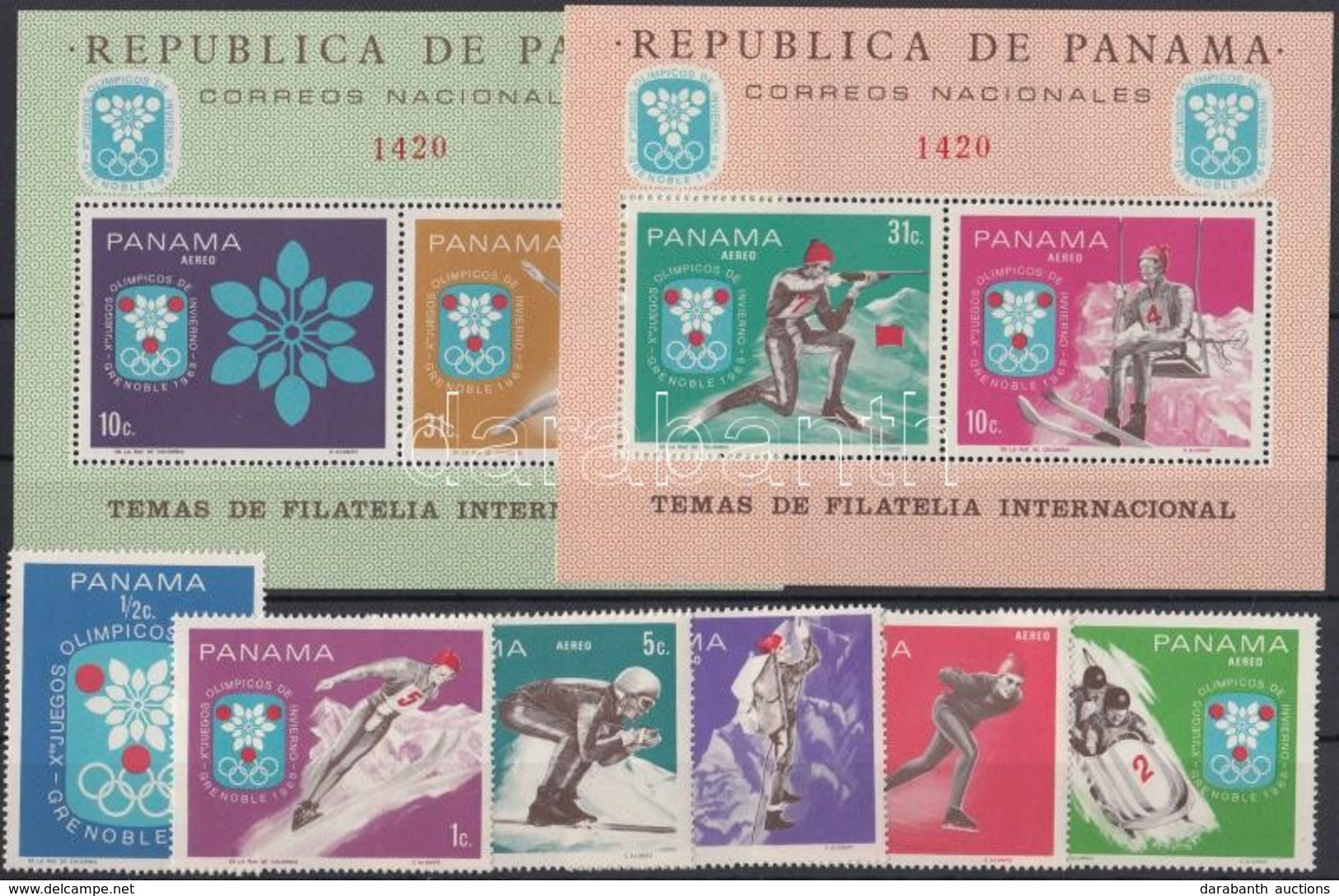 ** 1968 Téli Olimpia, Grenoble Sor Mi 1046-1051 + Blokk 87-88 - Other & Unclassified