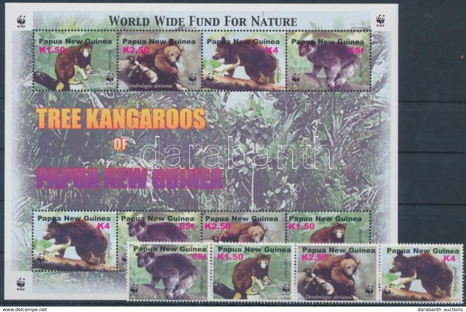 ** 2003 WWF: Famászó Kenguru Négyescsík Mi 1017-1020 + Kisív 1021-1024 - Sonstige & Ohne Zuordnung