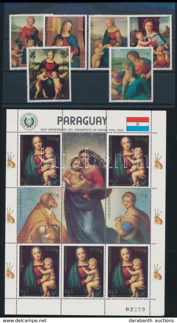 ** 1982 Karácsony, Festmények Sor + Kisív,
Christmas, Paintings Set + Mini Sheet
Mi 3553-3558 + Mi 3559 - Other & Unclassified