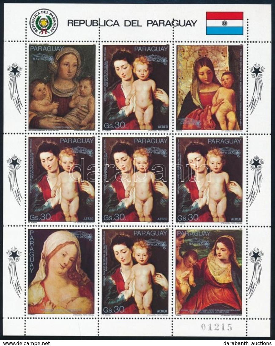 ** 1987 Karácsony, Festmények Kisív,
Christmas, Paintings Mini Sheet
Mi 4173 - Otros & Sin Clasificación
