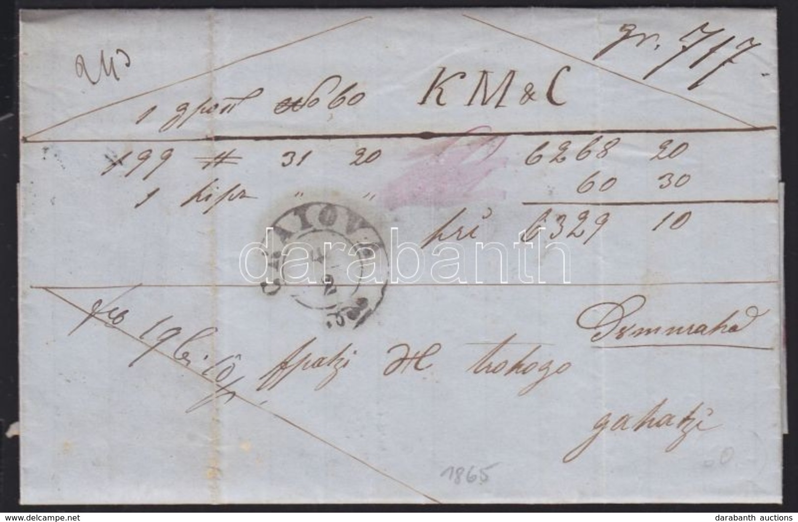 1865 Csomagkísérő Levél / Parcel Cover 'CRAIOVA' - 'BUCURESCI' - 'GALATI MOLDOVA' - Other & Unclassified