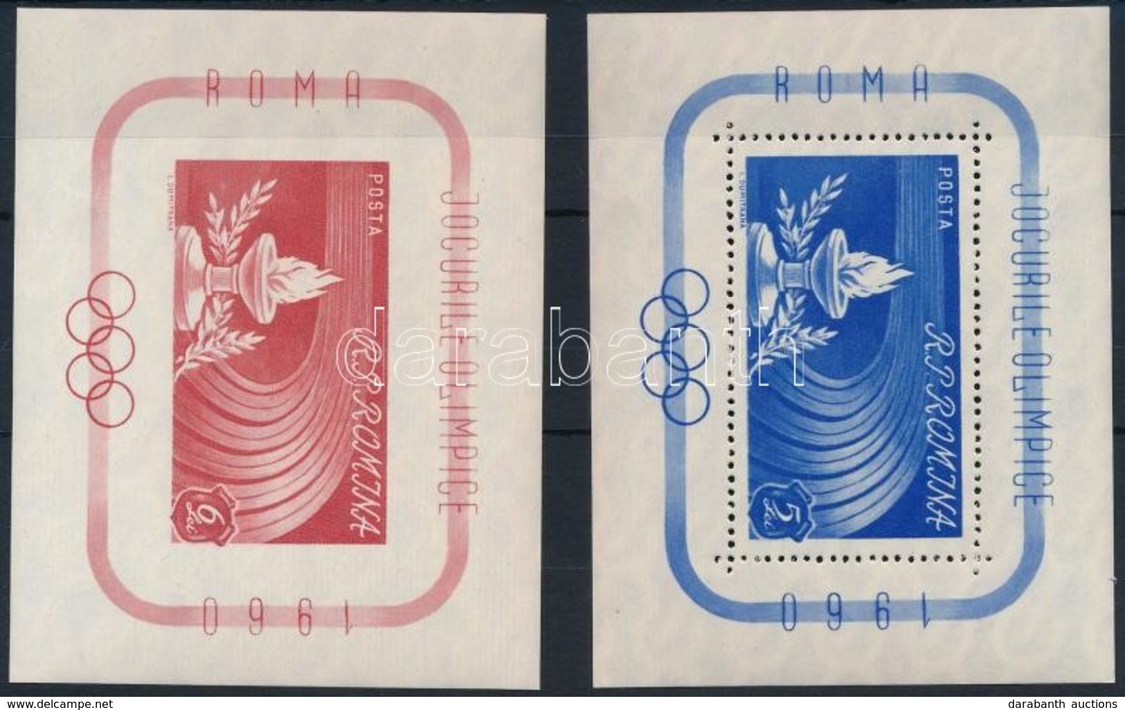 ** 1960 Nyári Olimpia, Róma Fogazott és Vágott Blokk Mi 46-47 - Other & Unclassified