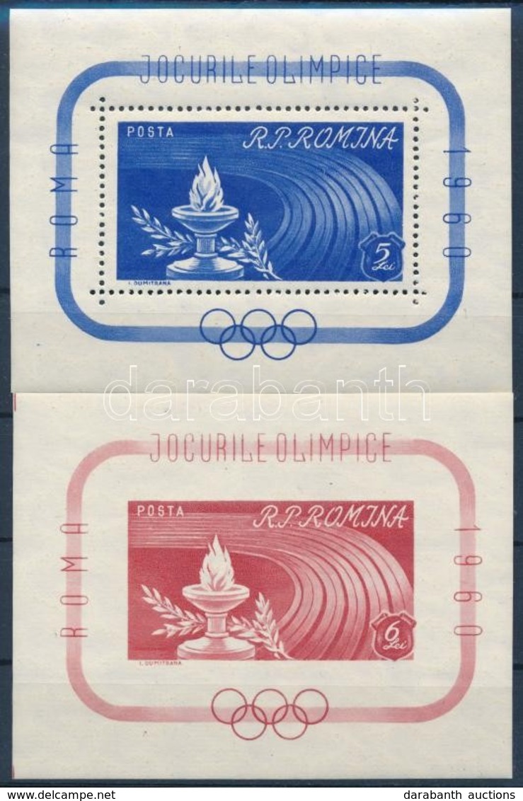 ** 1960 Római Olimpia Blokksor Mi 46-47 - Other & Unclassified