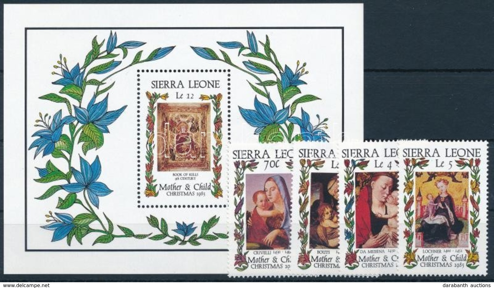 ** 1985 Karácsony Sor + Blokk,
Christmas Set + Block
Mi 849-852 + Mi 38 - Otros & Sin Clasificación