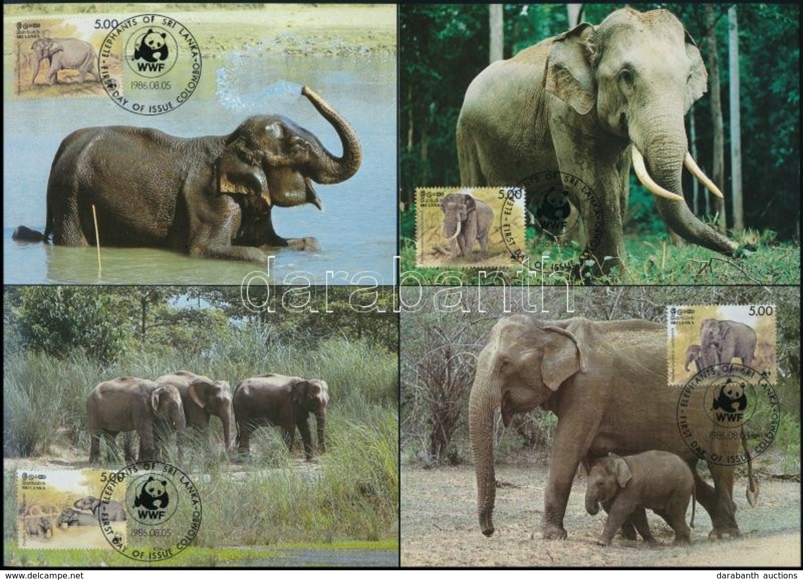 1986 WWF: Elefántok Sor 4 Db CM-en Mi 753-756 - Andere & Zonder Classificatie