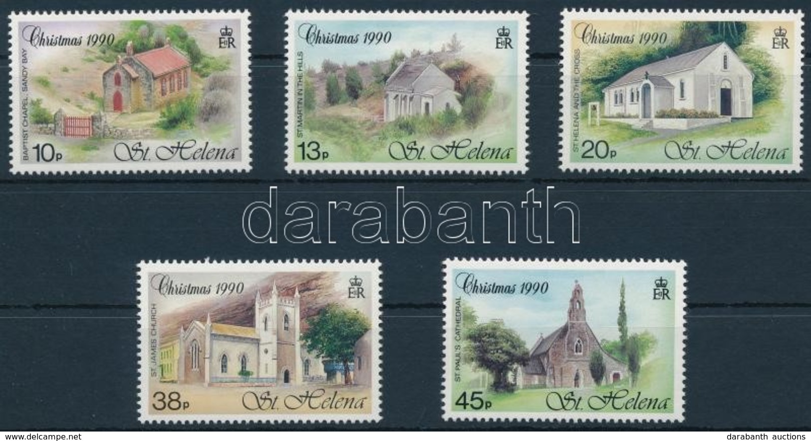 ** 1990 Karácsony, Templomok Sor,
Christmas, Churches Set
Mi 541-545 - Other & Unclassified