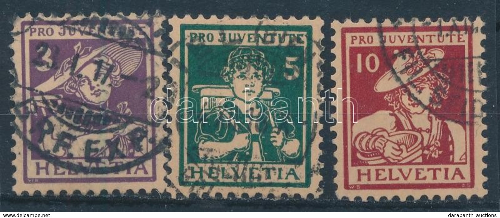 O 1916 Pro Juventute Sor Mi 130-132 (Mi EUR 150,-) - Otros & Sin Clasificación