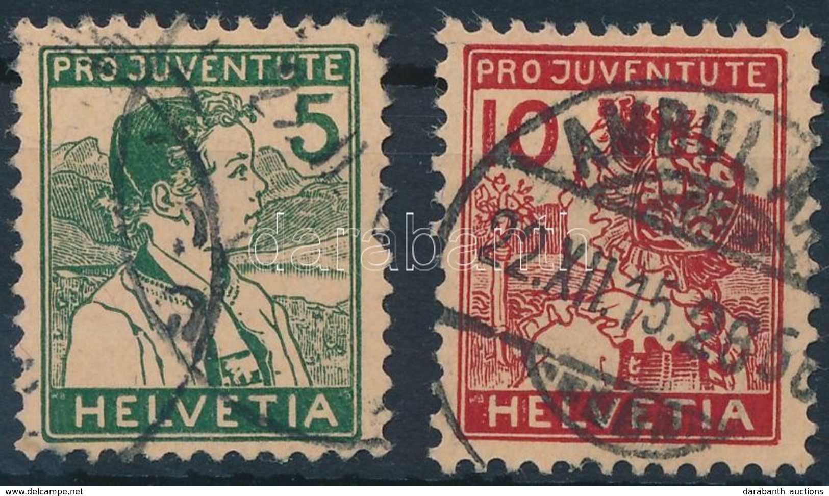 O 1915 Pro Juventute Sor Mi 128-129 - Other & Unclassified