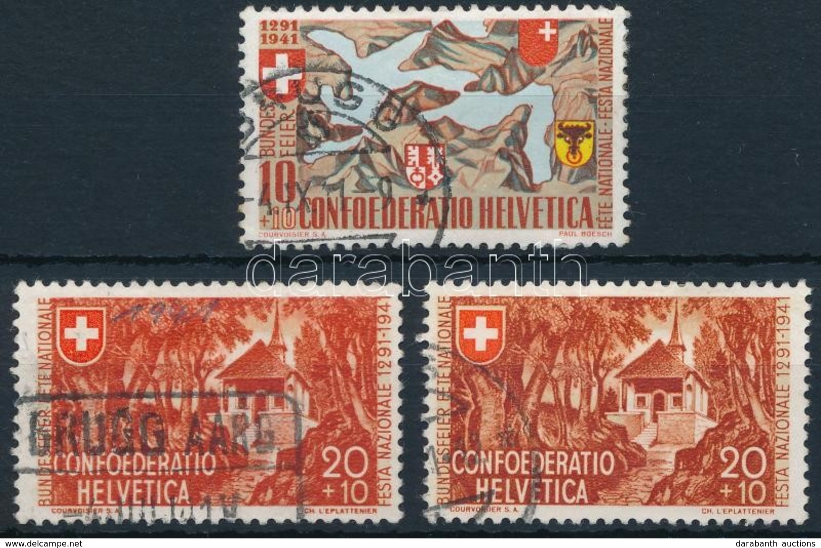 O 1941 Pro Patria Sor + Színváltozat Mi 396-397a + 397b - Other & Unclassified