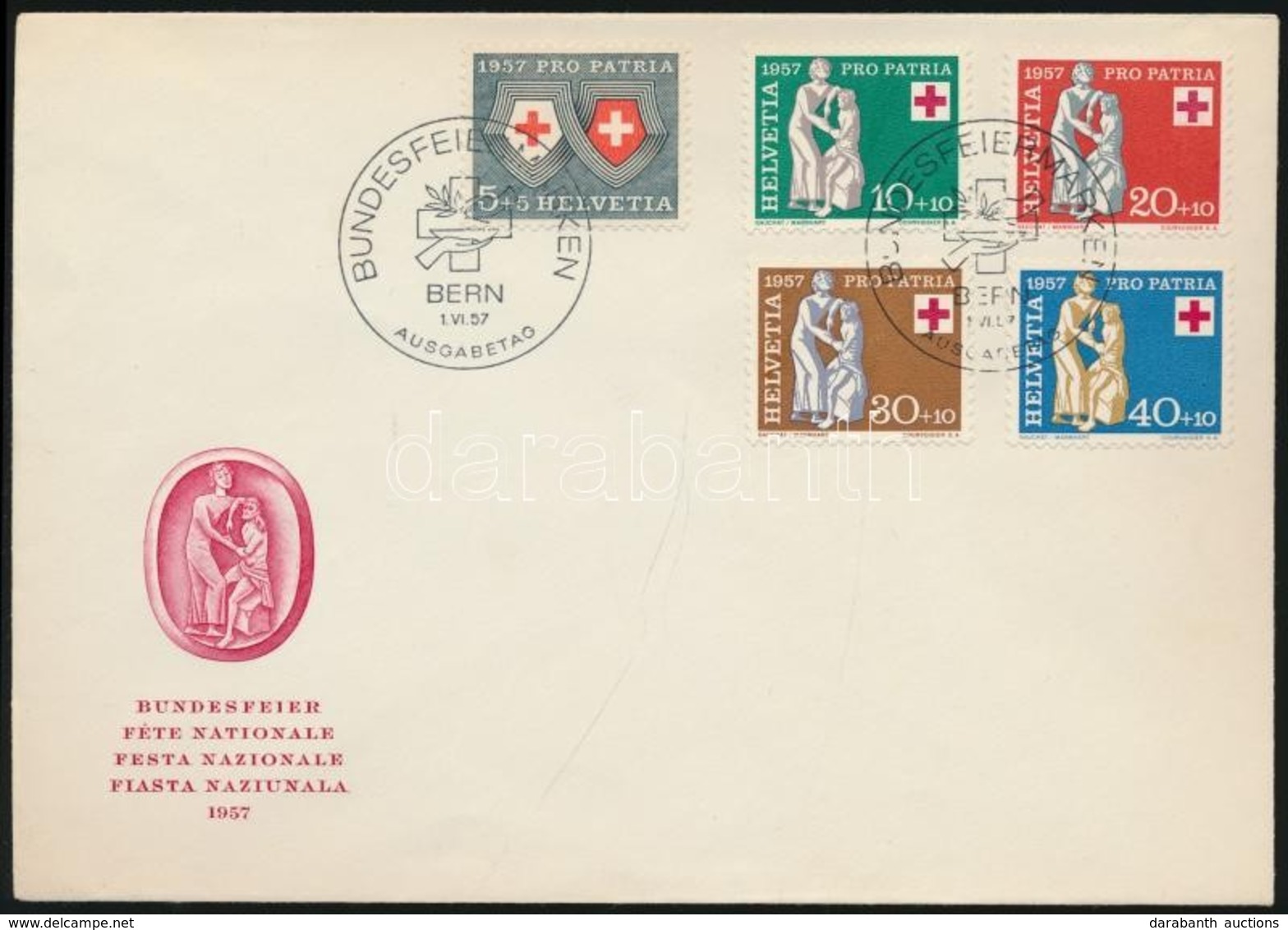 1957 Vöröskereszt Sor FDC-n Mi 641-645 - Other & Unclassified