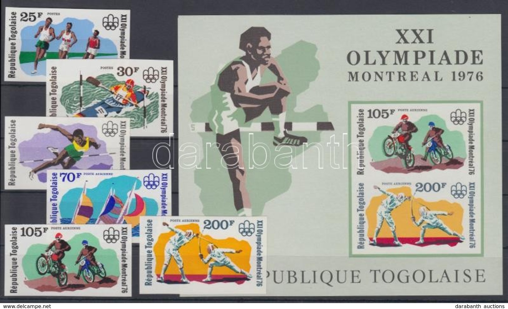 ** 1976 Montreali Nyári Olimpia Vágott Sor Mi 1168 B-1173 B + Vágott Blokk Mi 104 B - Sonstige & Ohne Zuordnung