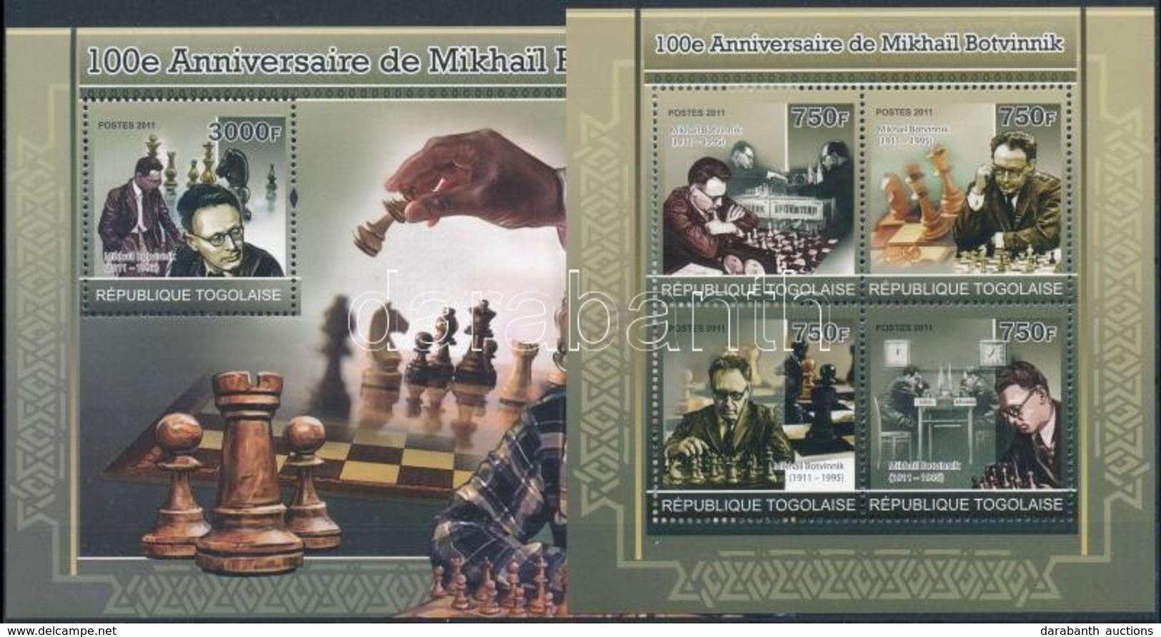 ** 2011 100 éve Született Mihail Botvinnik, Sakkozó Kisív Mi 3914-39117 + Blokk Mi 593 - Other & Unclassified