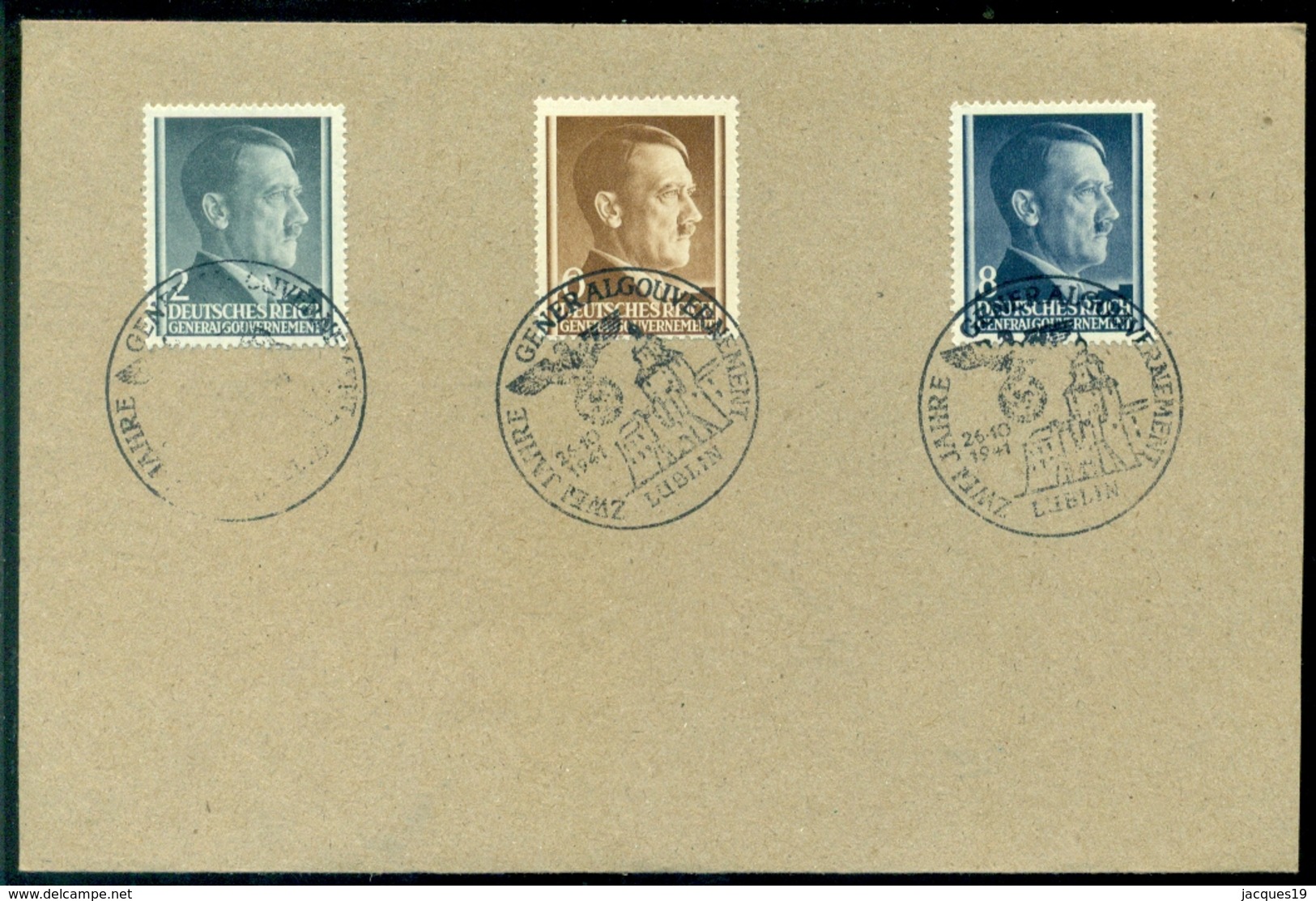 Deutsches Reich Generalgouvernement 1941 Briefstück Mit Mi 71, 72 Und 73 - Bezetting 1938-45