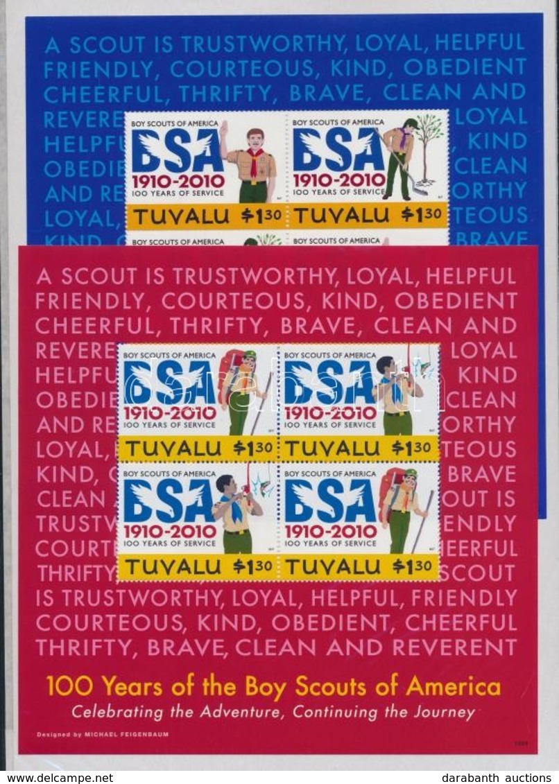 ** 2010 100 éves Az Amerikai Cserkészmozgalom Kisívpár Mi 1573-1576 - Sonstige & Ohne Zuordnung