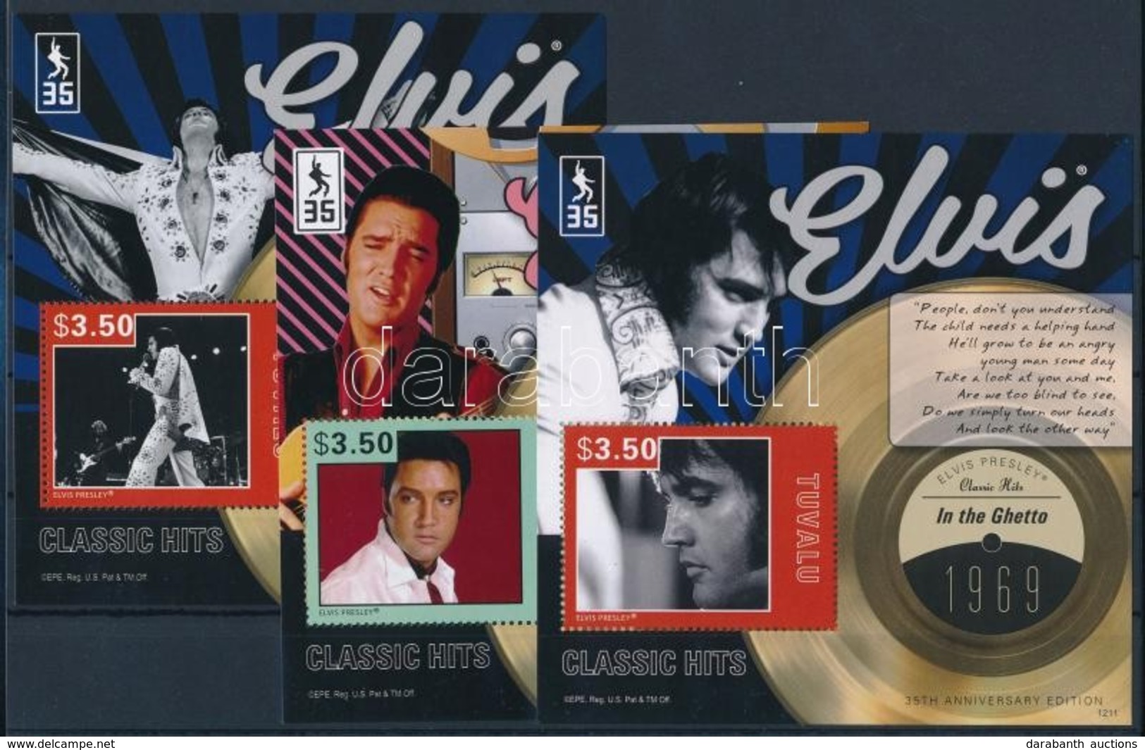 ** 2012 Elvis Presley 3 Klf Blokk Mi 183-185 - Sonstige & Ohne Zuordnung