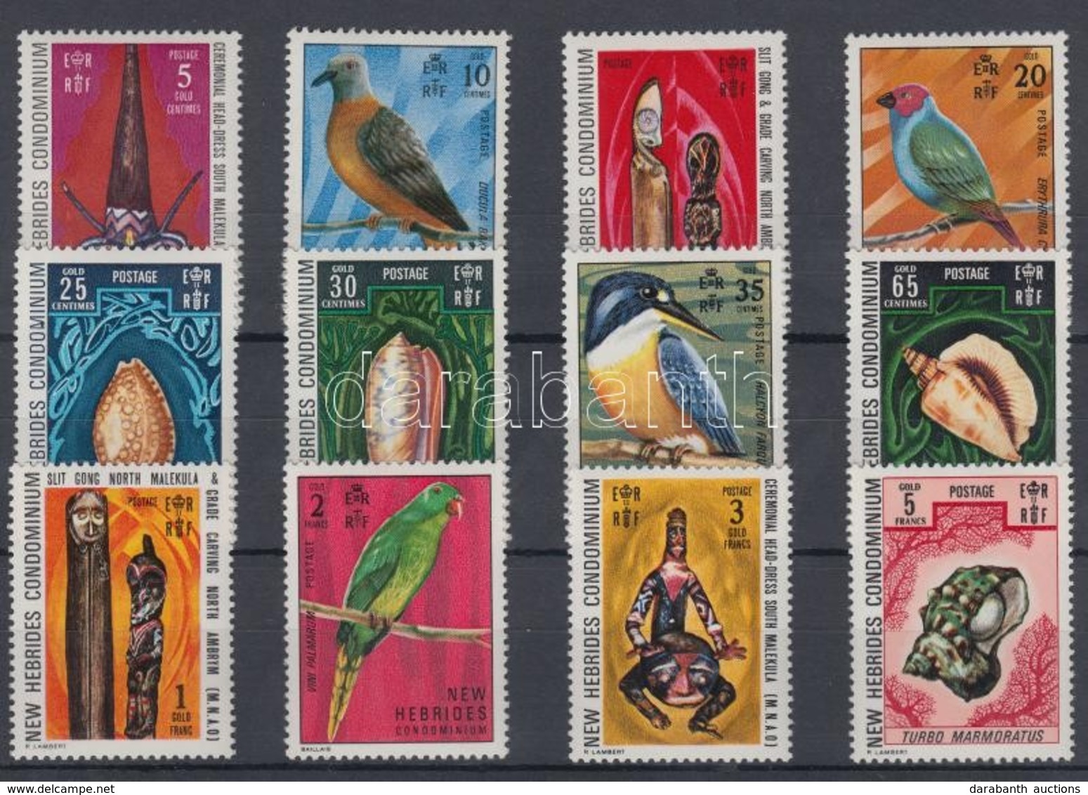 ** 1972 Forgalmi: Madarak, Csigák, Mesterségek Sor Mi 323-334 - Otros & Sin Clasificación