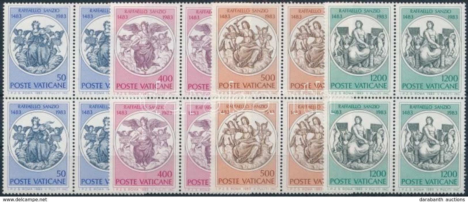 ** 1983 Raffaello Sanzio Sor Négyestömbökben,
Raffaello Sanzio Set In Blocks Of 4
Mi 826-829 - Other & Unclassified