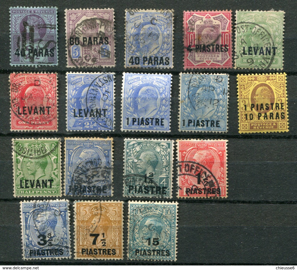 Levant Britannique Ob Lot 17 Timbres - Levant Britannique