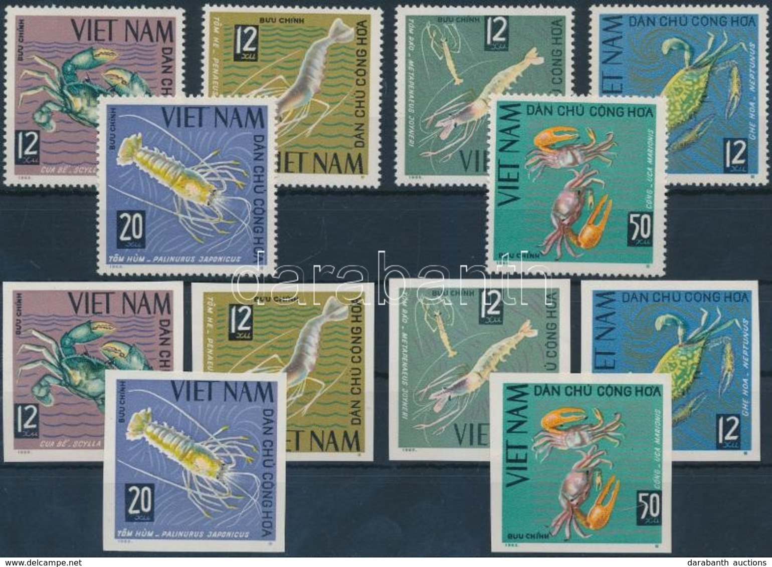 ** 1965 Rákok Fogazott és Vágott Sor Mi 387-392 - Other & Unclassified