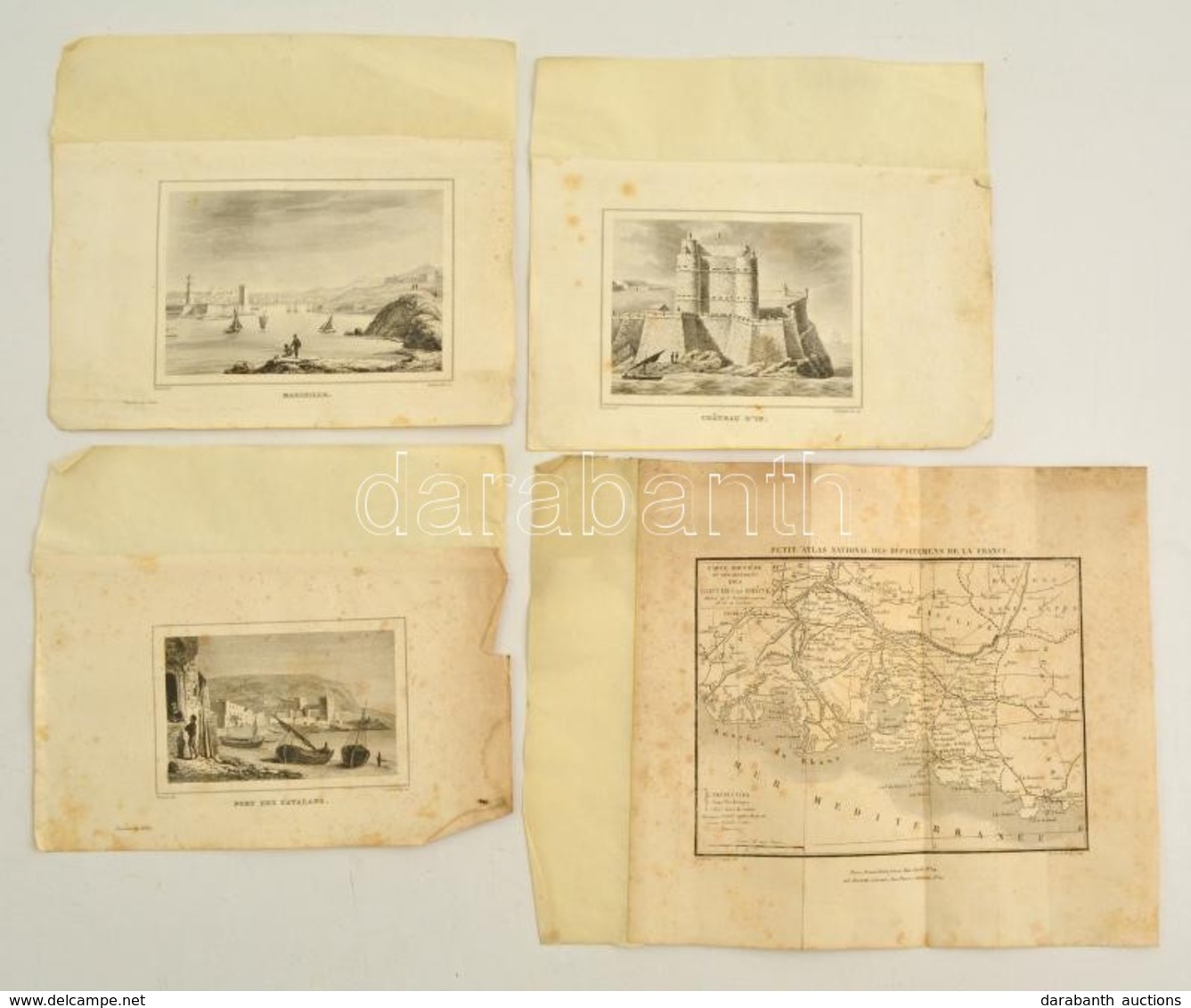 Cca 1800-1840 Réz és Acélmeszet Gyűjtemény. Franciaország Megyéinek Rézmetszetű Térképei, Valamint Acélmetszetű Képek A  - Stiche & Gravuren