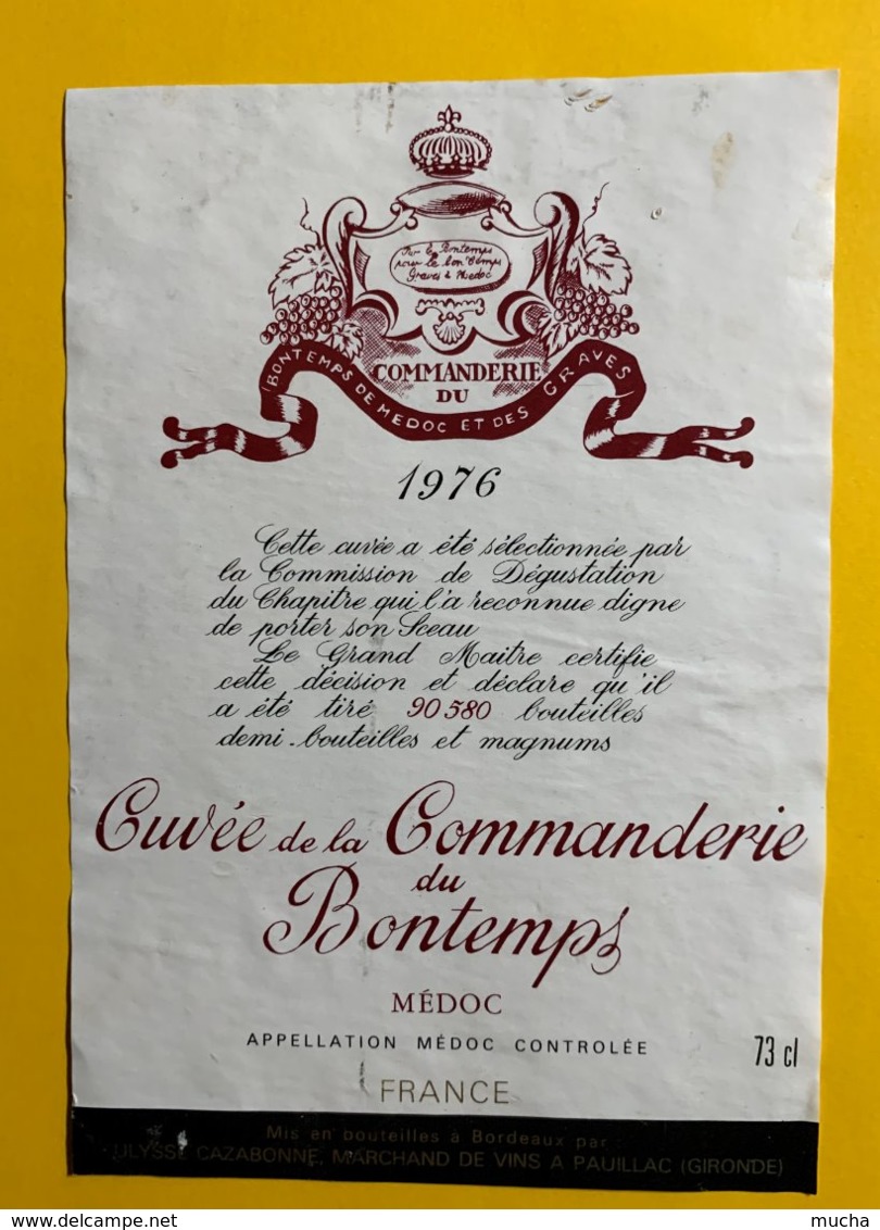 12174 - Cuvée De La Commanderie Du Bontemps 1976 Médoc - Bordeaux