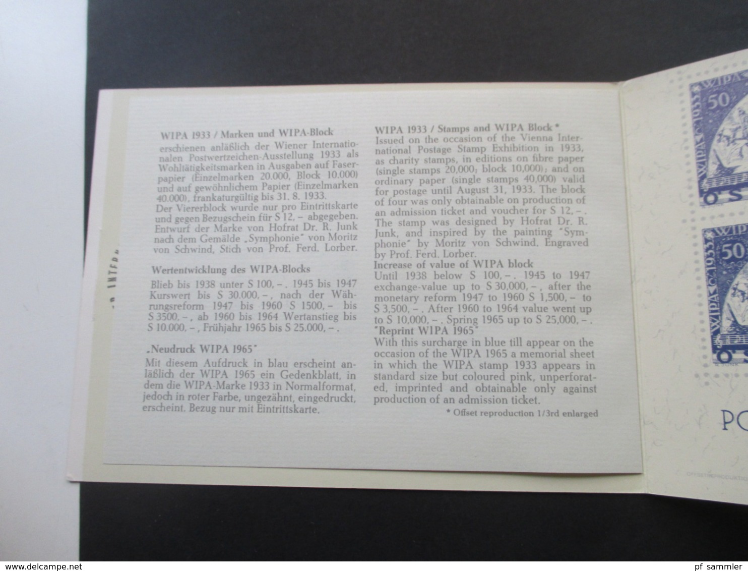 Österreich Klappkarte Wipa 1965 Broschürenkarte Verlag Und Druck Fleischmann & Jaeger Mit Wipa Marken Ausgabe 1965 - Briefe U. Dokumente