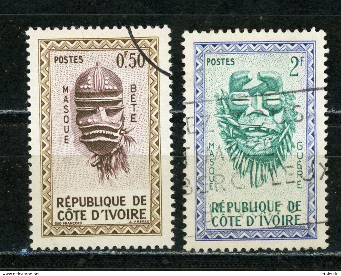 COTE D'IVOIRE - MASQUE - N° Yvert 181+183 Obli. - Costa De Marfil (1960-...)