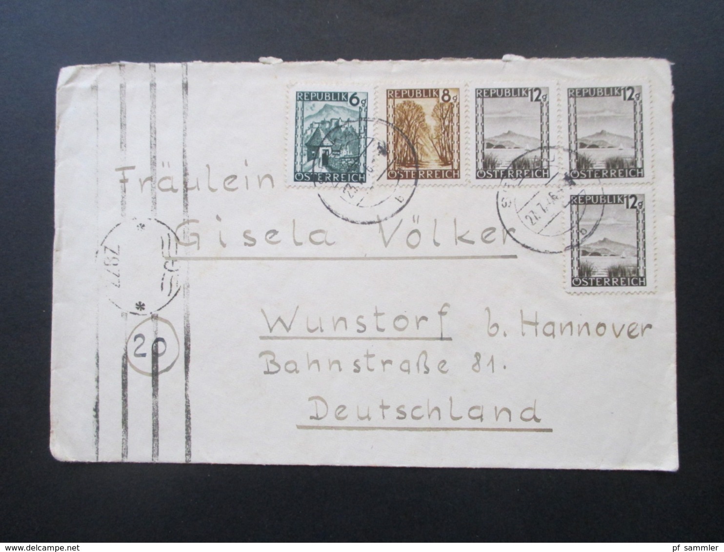 Österreich 1946 Zensurbeleg Mit MiF Landschaften Wien II Nach Wunstorf Bei Hannover - Storia Postale