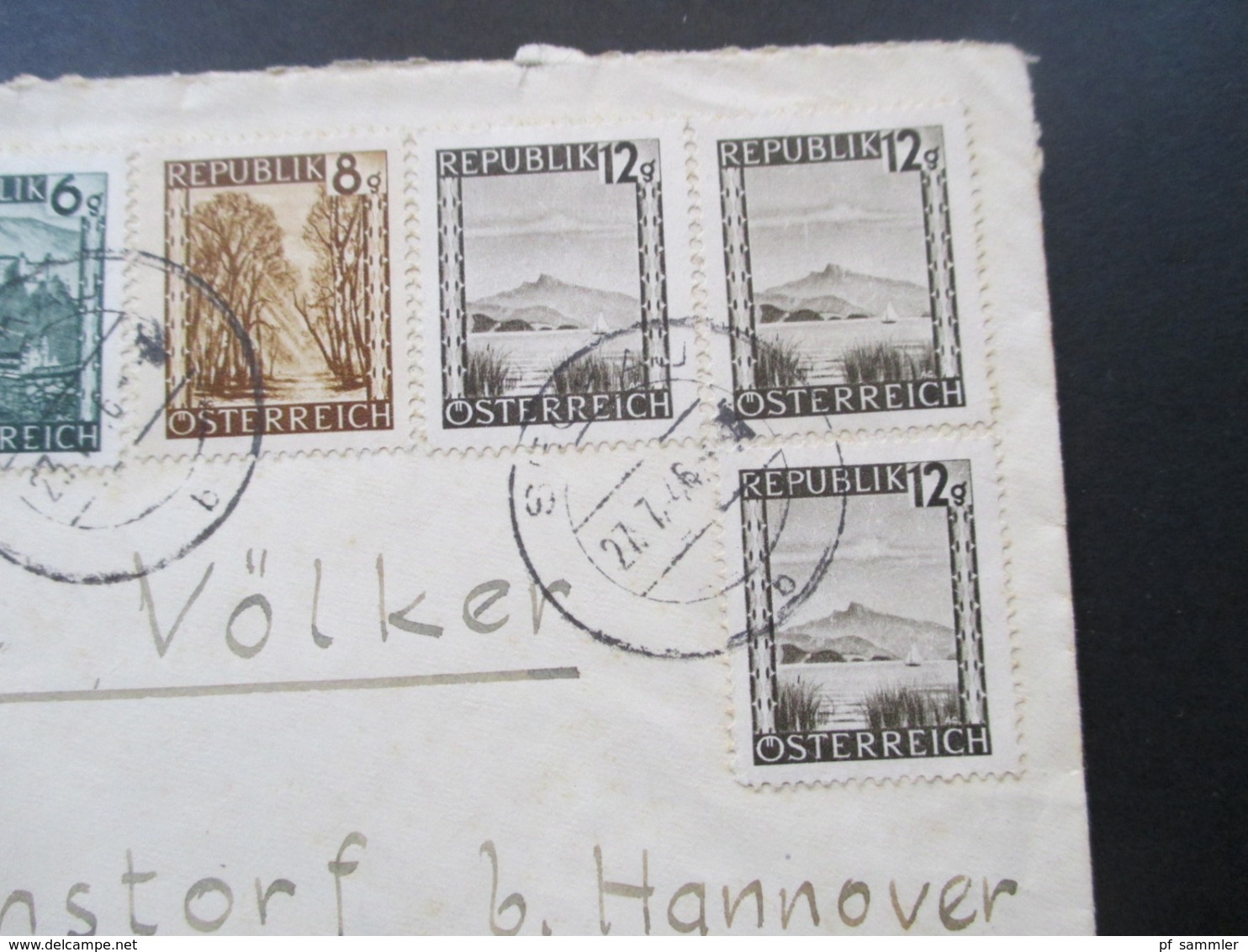 Österreich 1946 Zensurbeleg Mit MiF Landschaften Wien II Nach Wunstorf Bei Hannover - Briefe U. Dokumente
