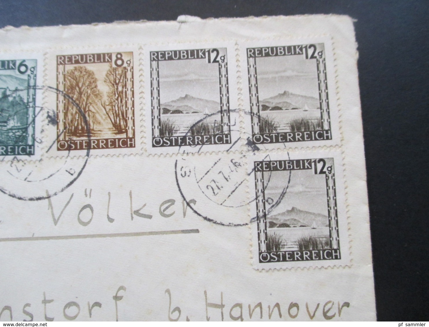 Österreich 1946 Zensurbeleg Mit MiF Landschaften Wien II Nach Wunstorf Bei Hannover - Storia Postale