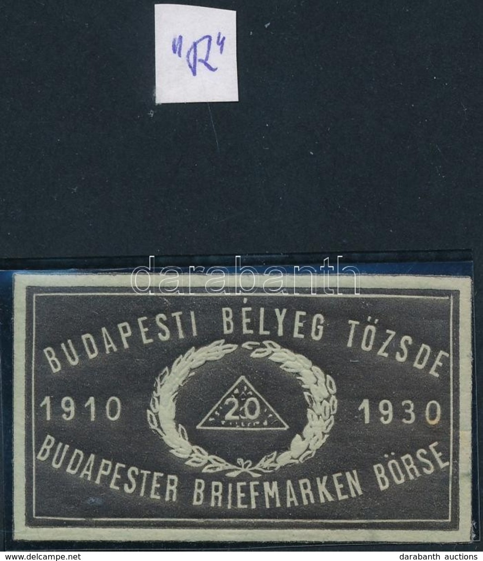 ** 1930 Budapesti Bélyegtőzsde, Fekete Színű Levélzáró 'R' - Unclassified