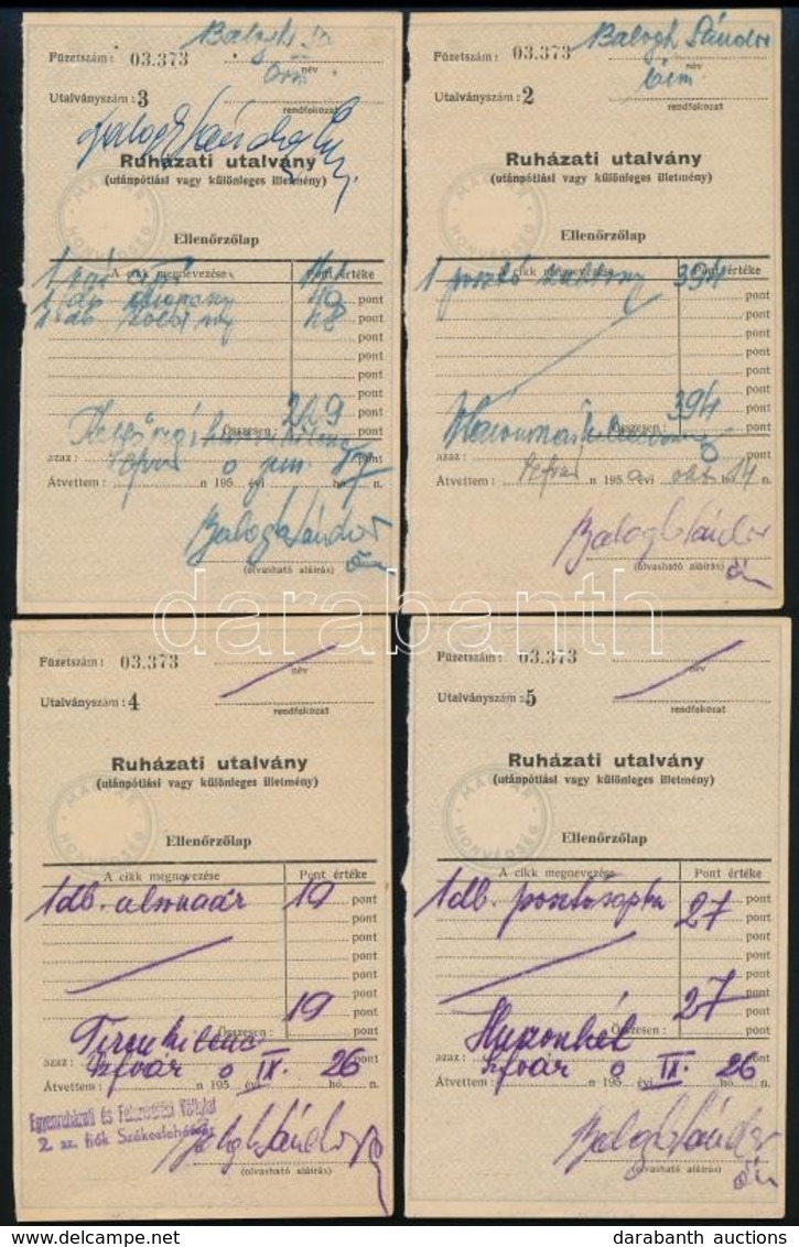 1950 4 Db Ruházati Utalvány - Sin Clasificación