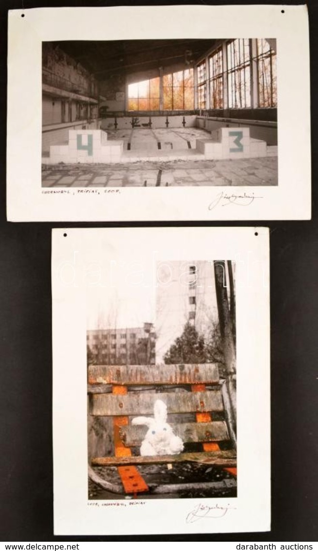 2008 Jász Sándor: Csernobil, Pripyat, 2 Db Fotóprint, 32×45 Cm - Sonstige & Ohne Zuordnung