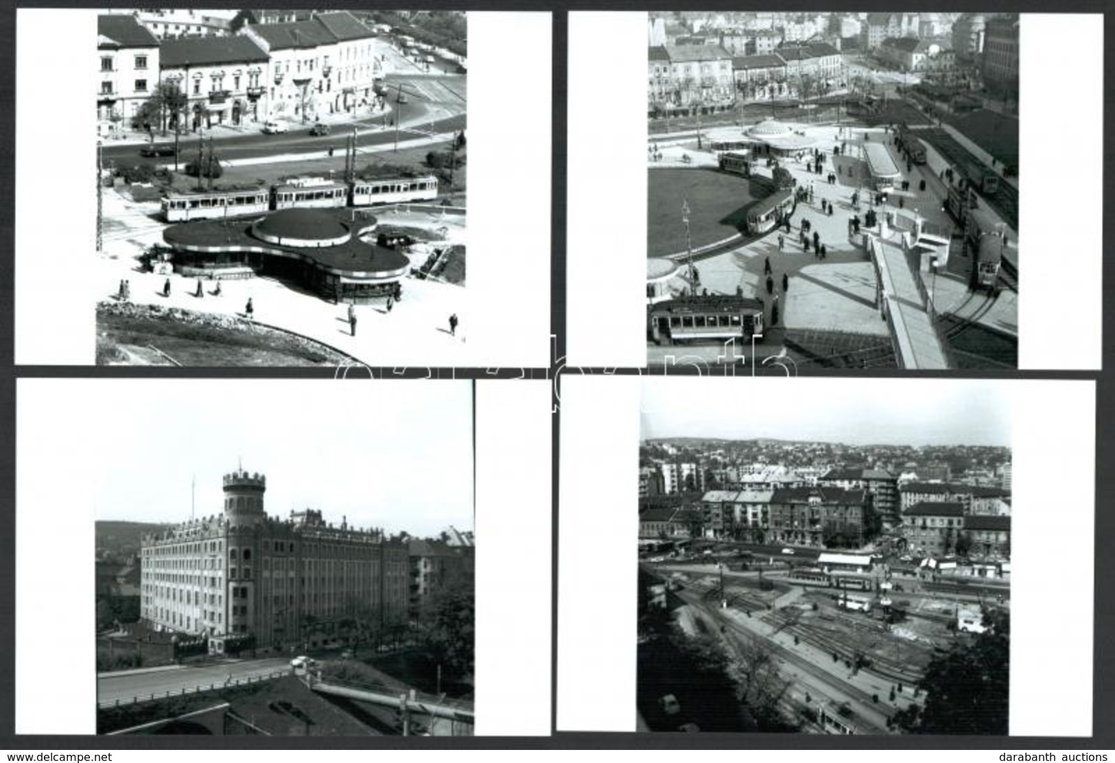 Cca 1970 Budapest, Moszkva Téri Emlékek Villamosokkal, 6 Db Mai Nagyítás Régi Negatívokról, 10x15 Cm - Other & Unclassified