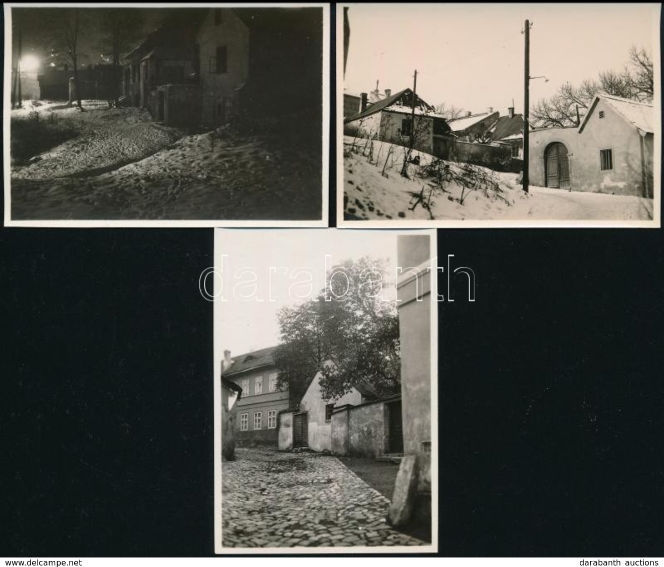 1933-1934 Budapst, Tabán, Arany Kacsa Utca, Holdvilág Utca, Kőműves Lépcső, 3 Db Feliratozott Fotó, 6×8,5 Cm - Other & Unclassified