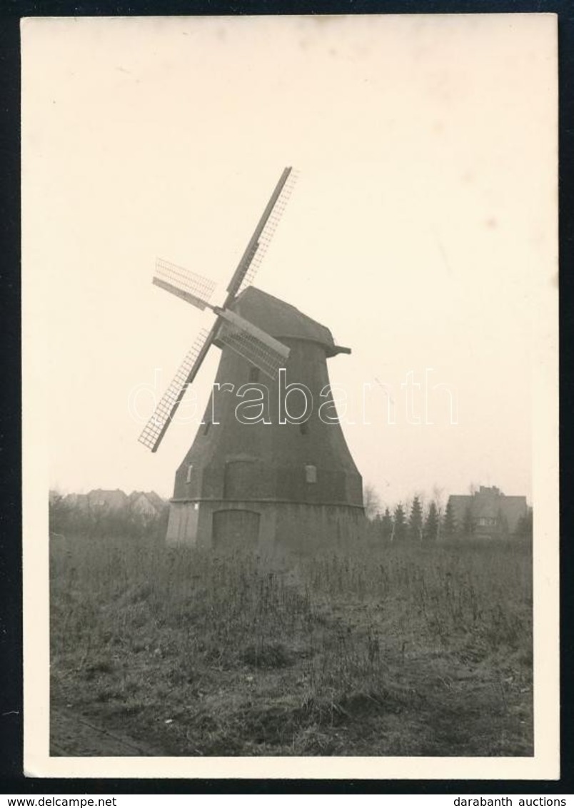 Cca 1930 Szélmalom, Fotó, 9,5×6,5 Cm / Windmill - Otros & Sin Clasificación