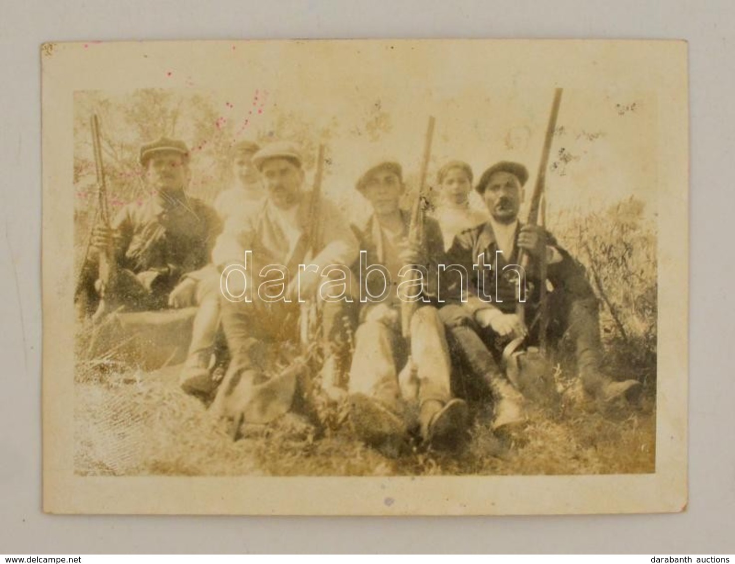 Cca 1930 Bouarada Tunézia, Vadászok Pihenőn / Hunters In Tunesia 6x9 Cm - Otros & Sin Clasificación