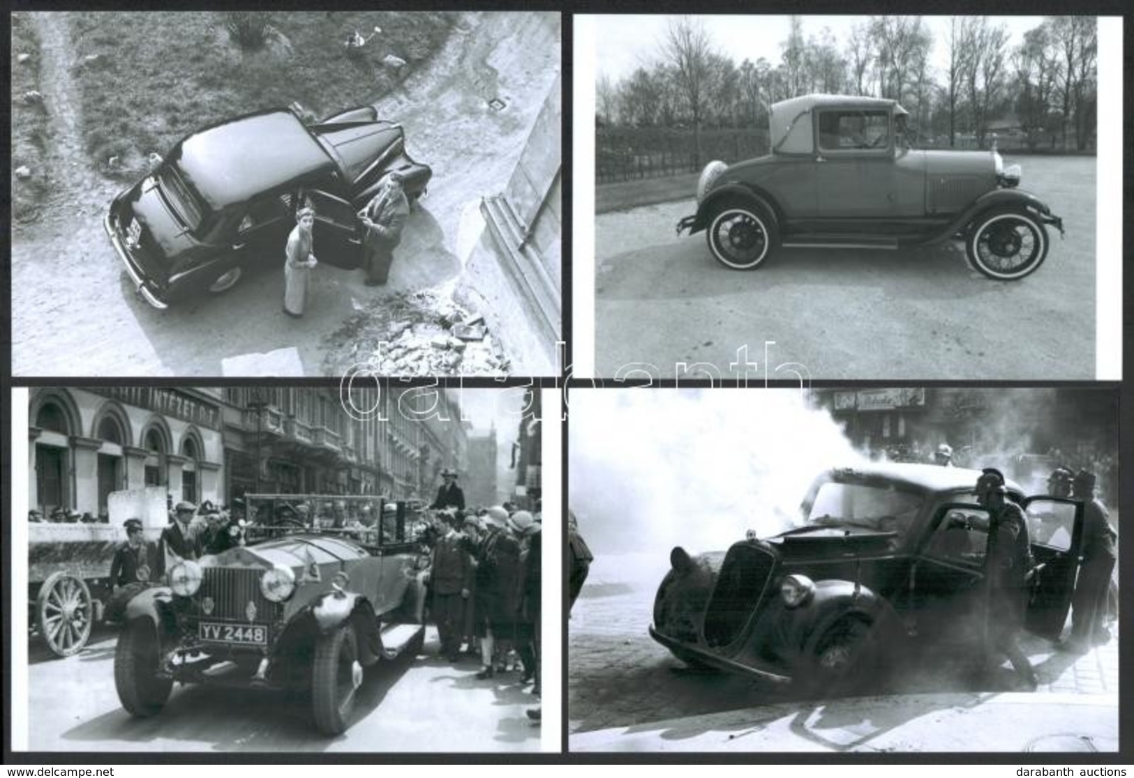 Automobilok, 11 Db Mai Nagyítás 1945 Előtti Automobilokról, A Felvételek Eltéri Időben és Helyen Készültek, 10x15 Cm - Otros & Sin Clasificación