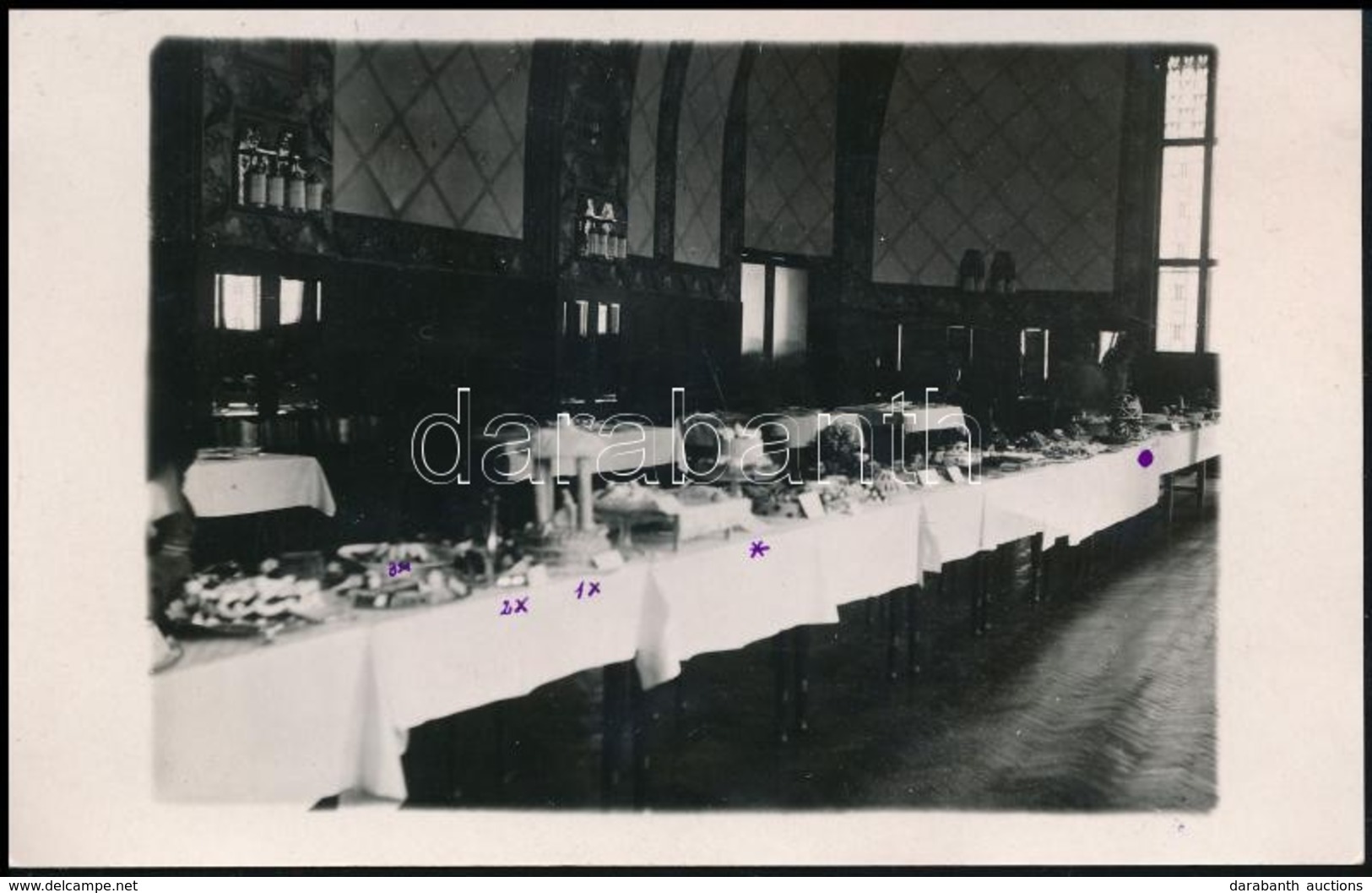1933 Kecskemét, Főzőiskolában Készült Torták, Hátoldalon A Megjelölt Torták Leírásával, Fotólap, 9×14 Cm - Otros & Sin Clasificación