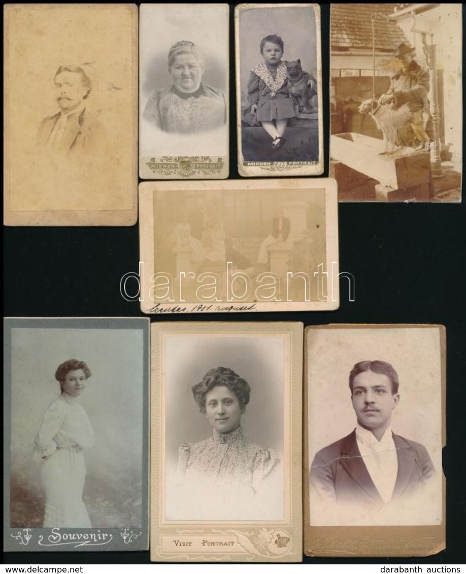 Cca 1870-1900 15 Db Vizitkártya és Kisebb Méretű Fotó - Other & Unclassified