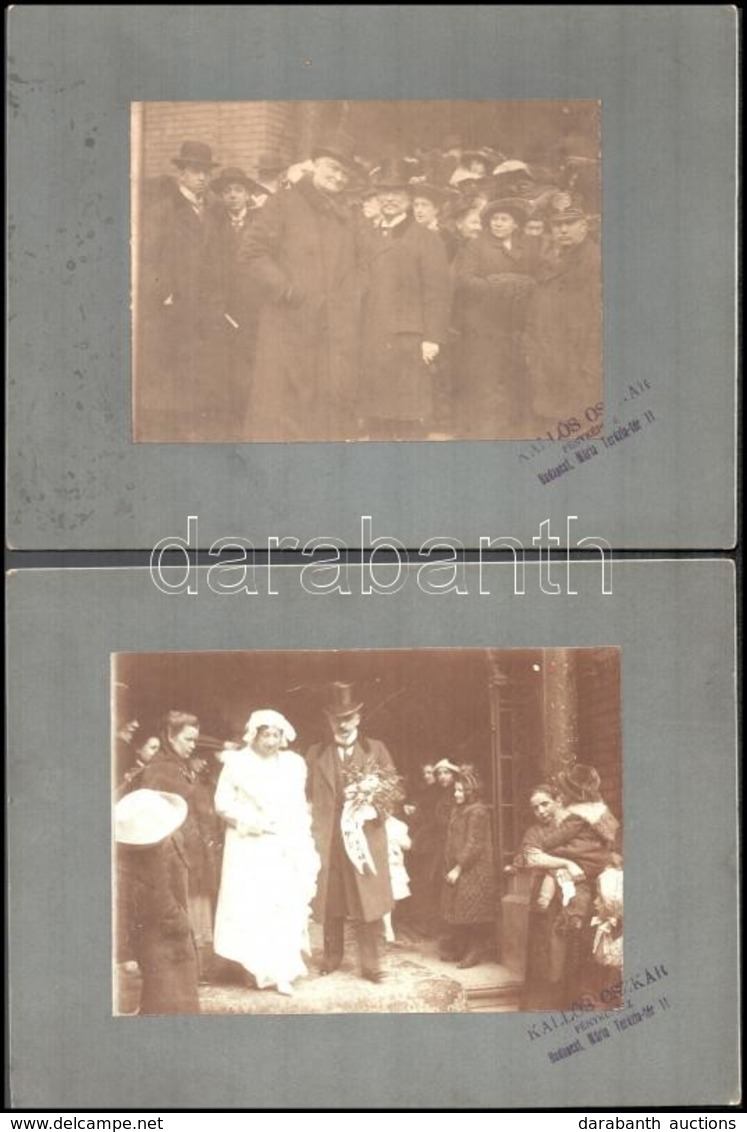 Cca 1910 7 Db Magas Státuszú Családi Esküvőt ábrázoló Fotó Kartonon 24x18 Cm - Other & Unclassified