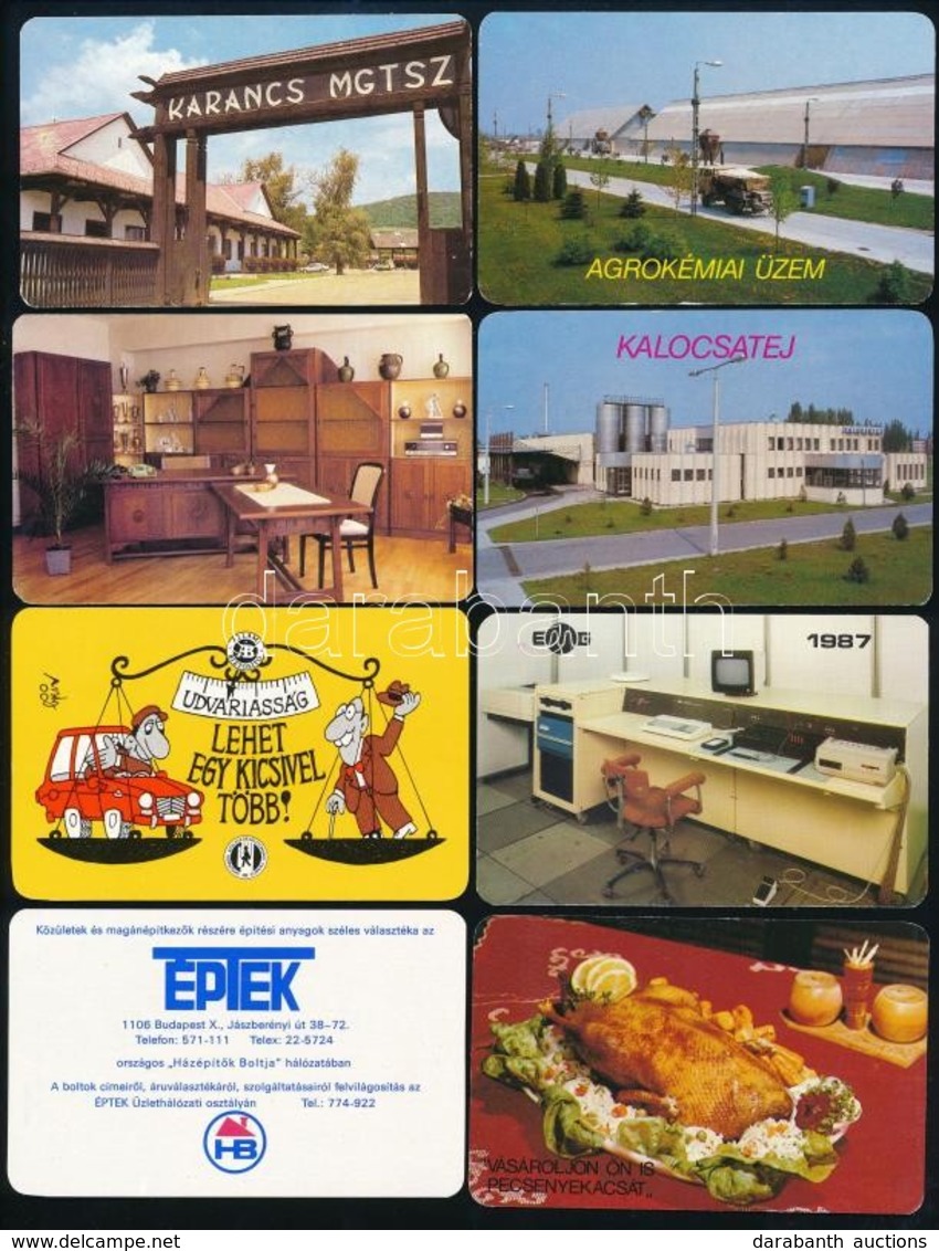 1987 53 Db Vegyes Kártyanaptár (Karancs MGTSZ, Kecskeméti Baromfifeldolgozó Vállalat, Közép-Magyarországi Tejipari Válla - Advertising