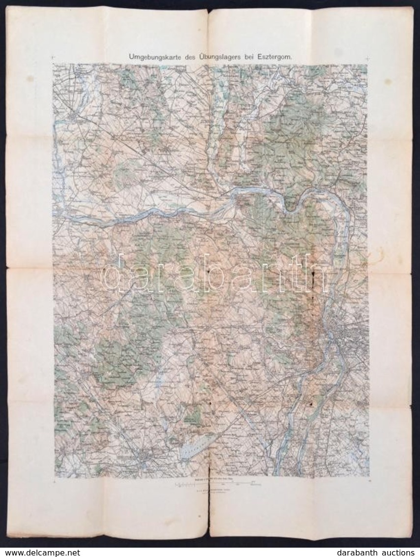 Cca 1910 Az Esztergom Környéki Katonai Gyakorló Táborok Térképe. 41x55 Cm - Sonstige & Ohne Zuordnung