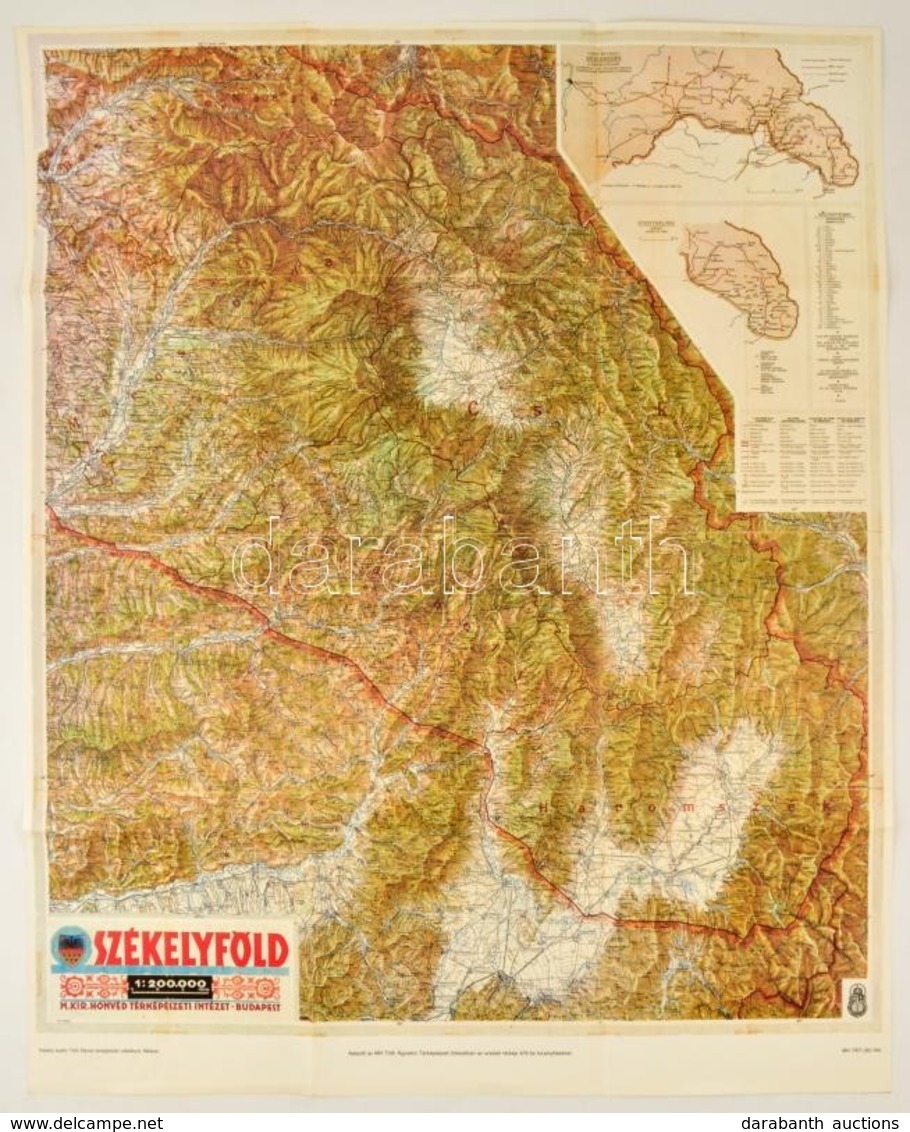 Székelyföld Térképe. Reprint 82x102 Cm - Sonstige & Ohne Zuordnung