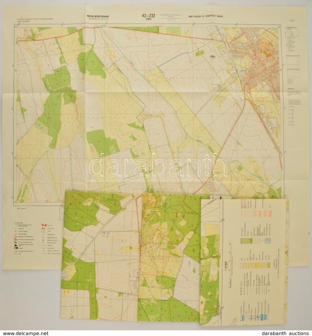 1989 Sümeg és Környékének Topográfiai Térképe. 4 Lapból. 1:10 000. Egy Lap Mérete 70x60 Cm - Other & Unclassified