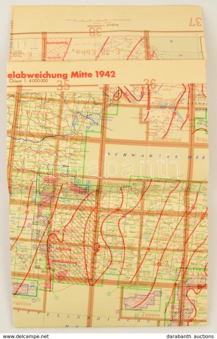 1942 A Közel-Kelet Német Katonai Térkép  120x90 Cm - Sonstige & Ohne Zuordnung