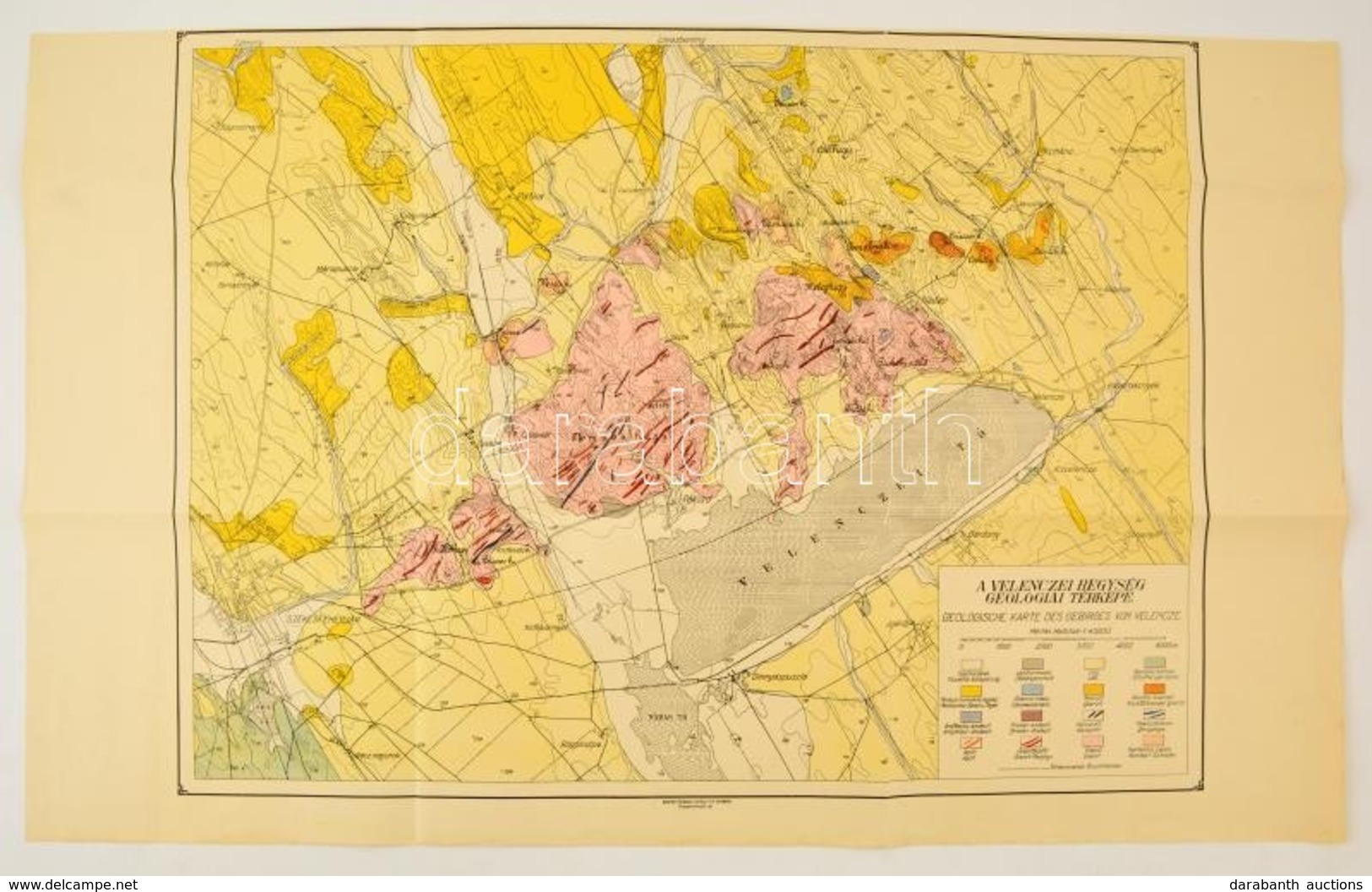 Cca 1940 A Veleczei Hegység Geológiai Térképe. 1:40 000 72x48 Cm - Sonstige & Ohne Zuordnung